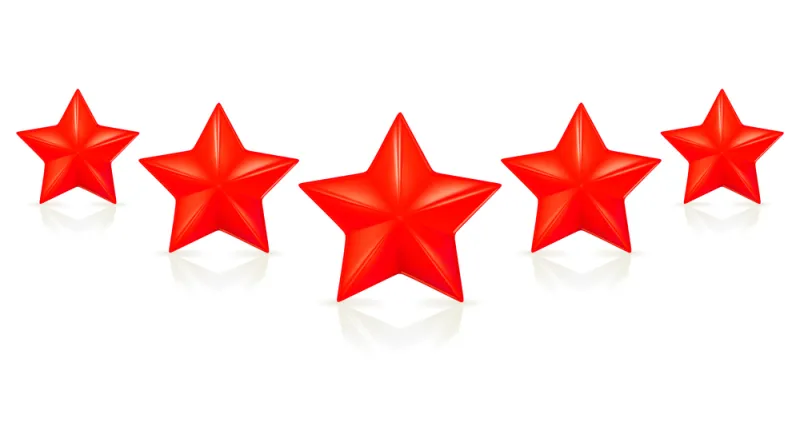 Red Five stars, vector